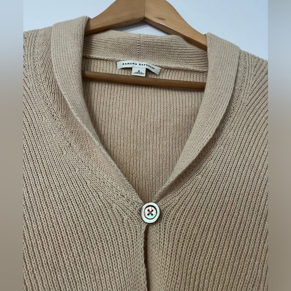 Banana Republic rabbit fur cotton blend flock cardigan beige sweater - Picture 6 of 6
